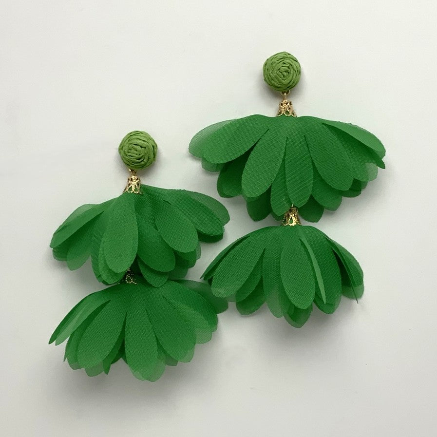 Flower Tulle Drop Earrings