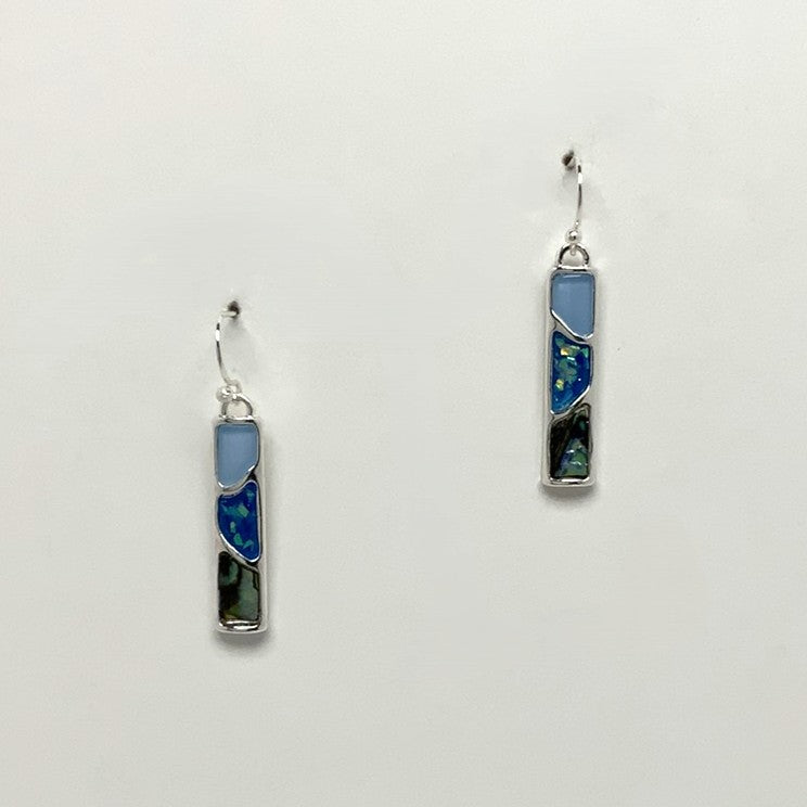 Rectangle Enamel Trio Mix Earrings