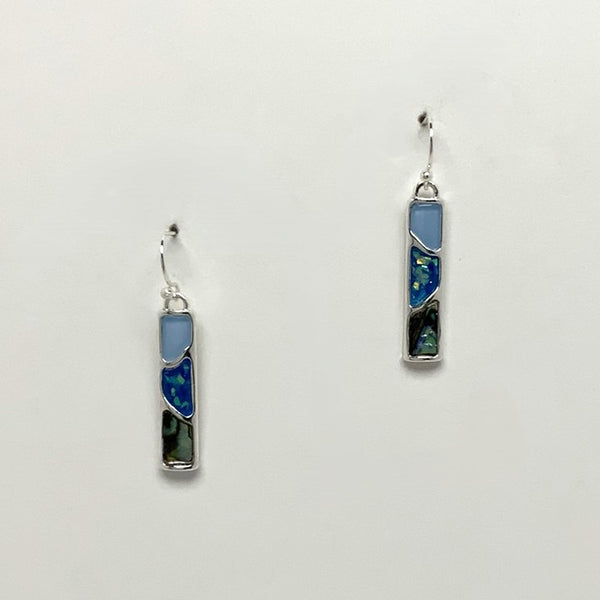 Rectangle Enamel Trio Mix Earrings