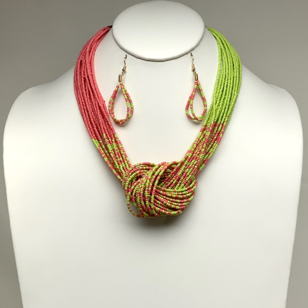 Multi Strand Seed Bead with Knot Center