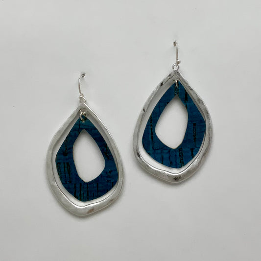 Metal layered Cork Earrings