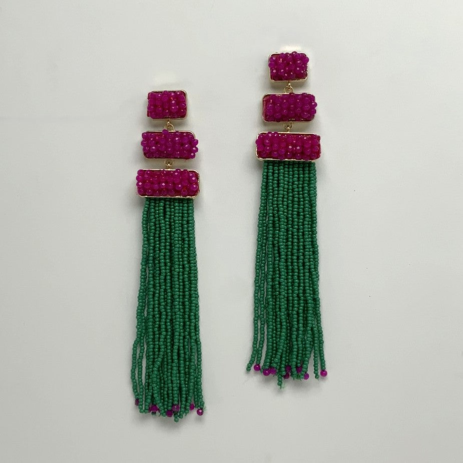 Long Beaded Earrings