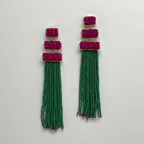 Long Beaded Earrings