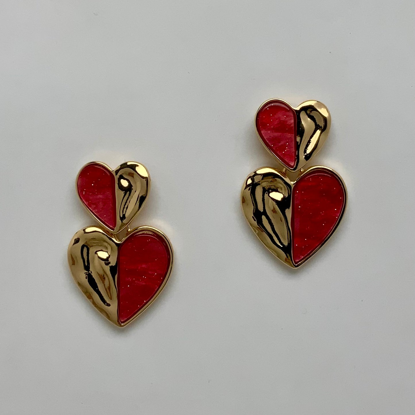 Split Lucite Heart Earrings