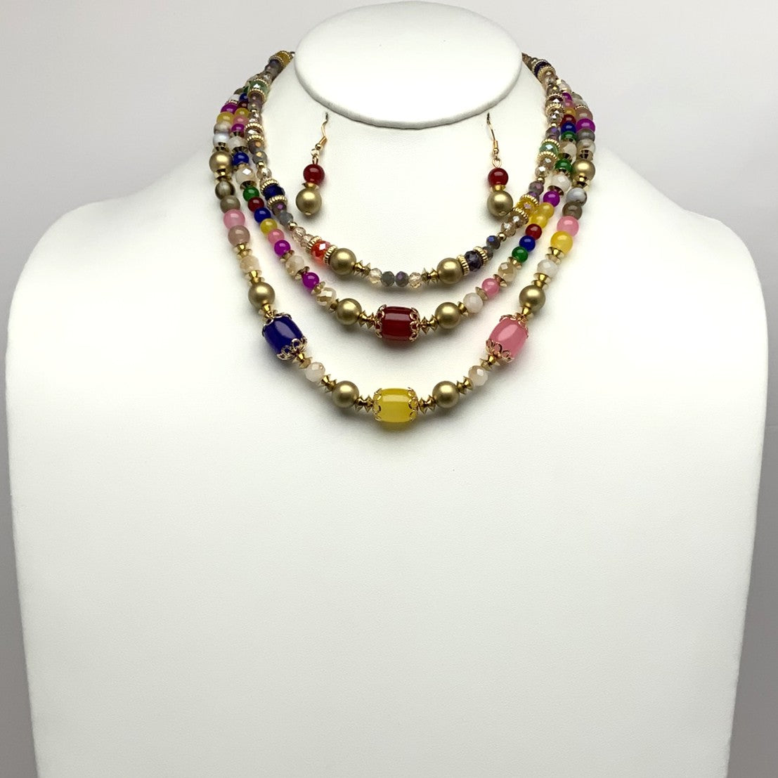 Chunky Crystal Unique Necklace Set