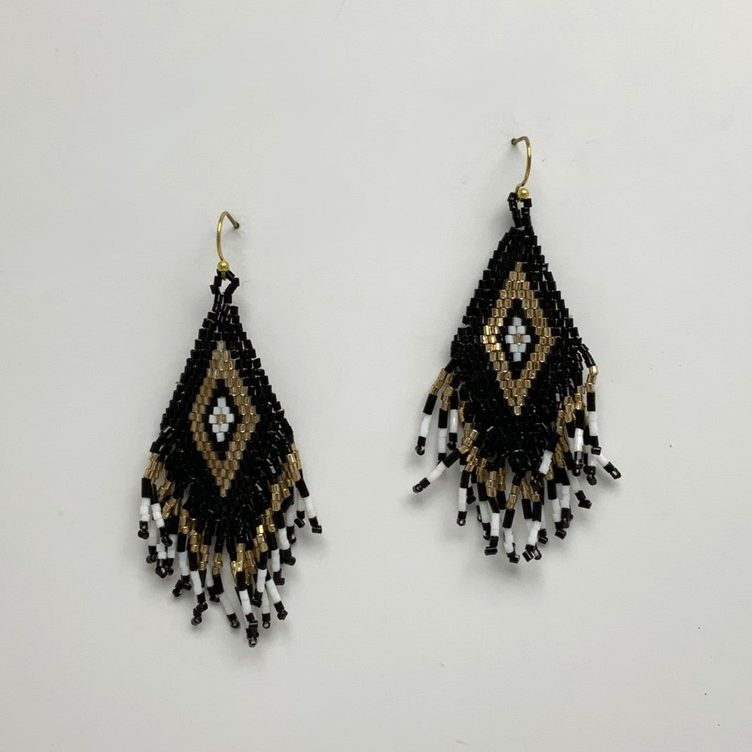 Boho Beaded Tassel Earrings