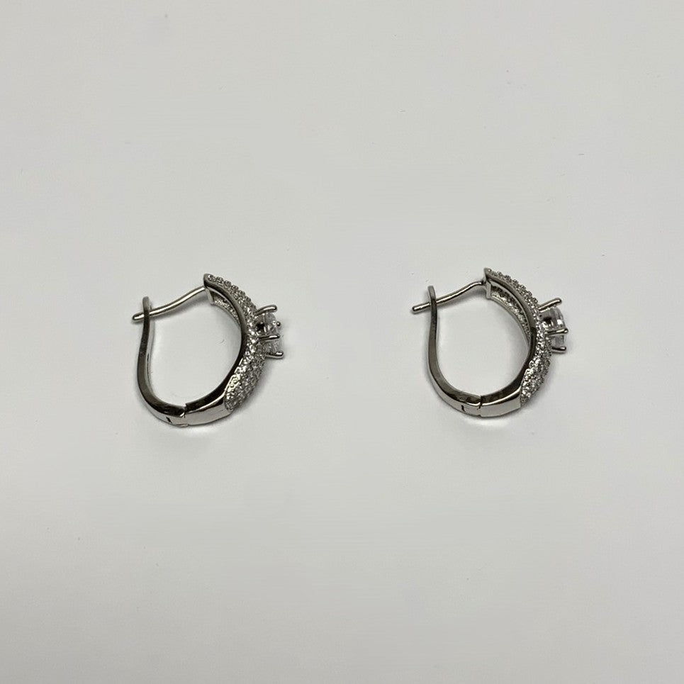 CZ U-Shaped Hoop Earrings