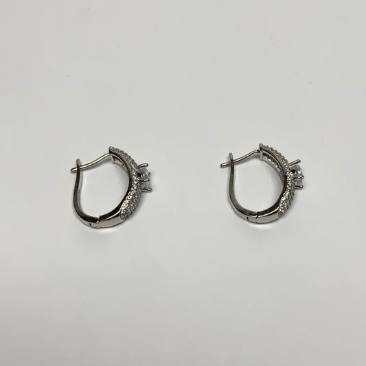 CZ U-Shaped Hoop Earrings