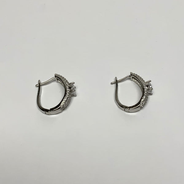 CZ U-Shaped Hoop Earrings