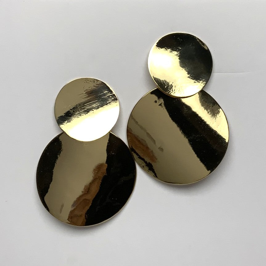 Flat Circles Clip On Earrings