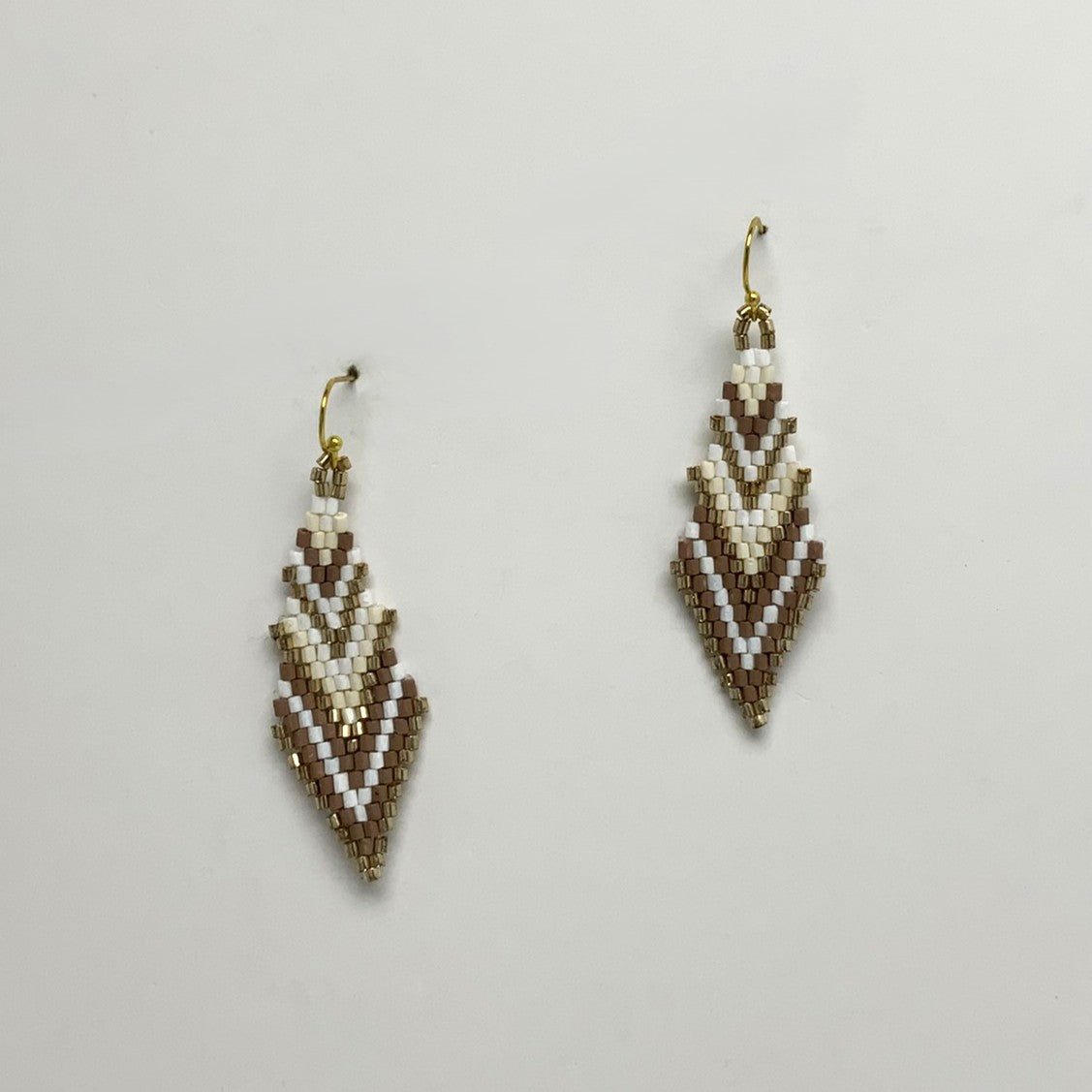 Tri-color Boho Beaded Earrings