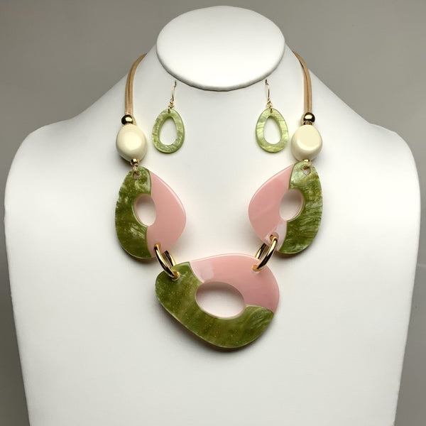 Lucite Cord Necklace Set