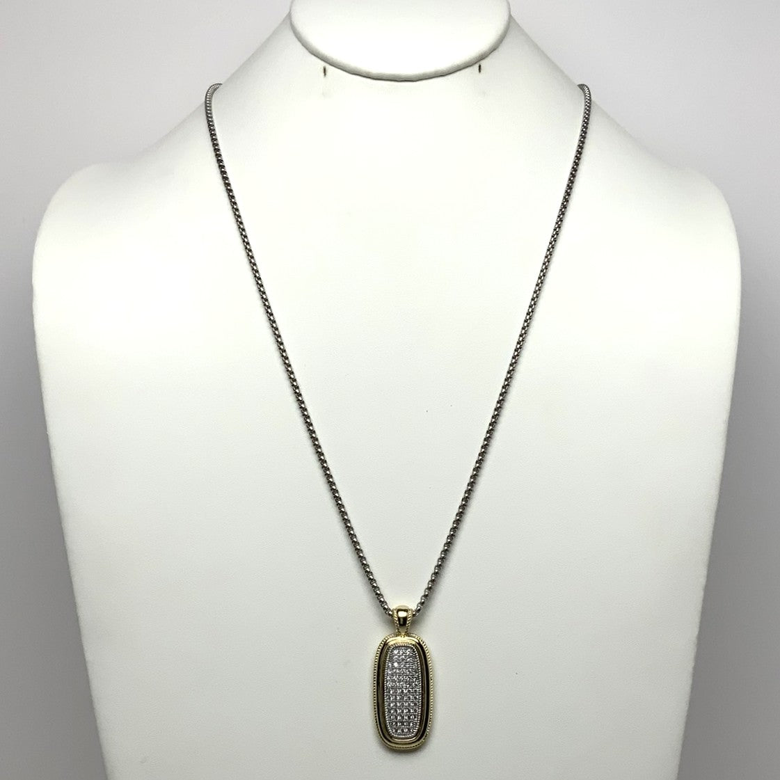 Snake Chain Crystal Drop Pendant Necklace
