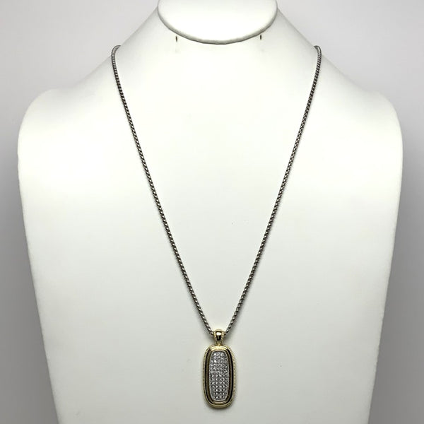 Snake Chain Crystal Drop Pendant Necklace