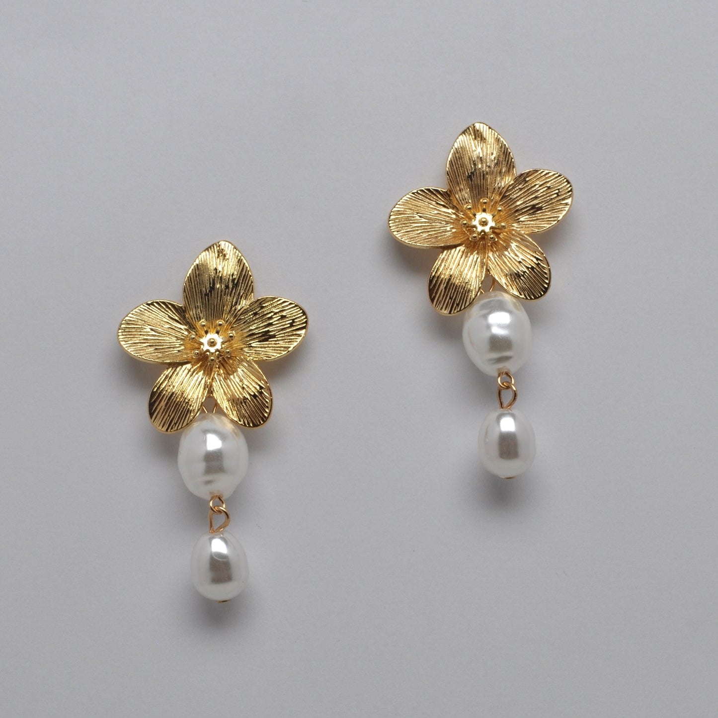 Flower Pearl Drop Earrings