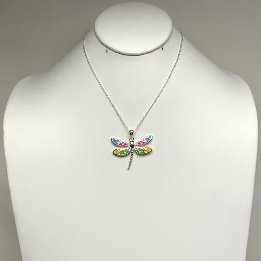 Flower Dragonfly Necklace