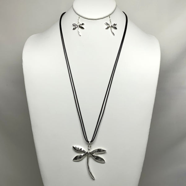 Dragonfly Cord Necklace Set