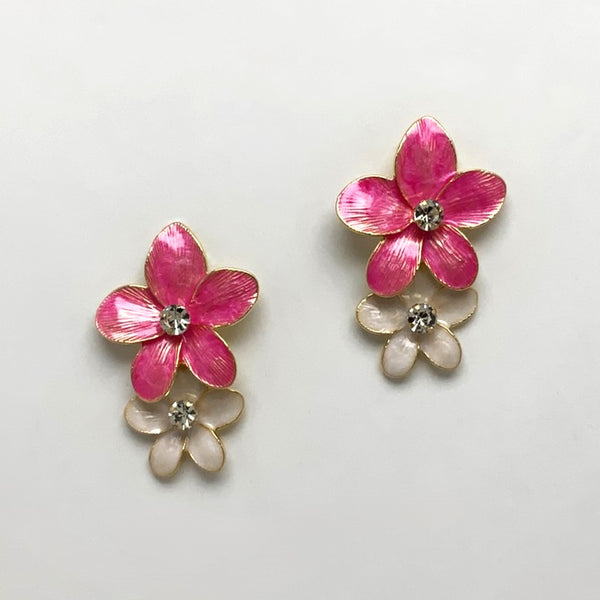 Flower Crystal Drop Earrings