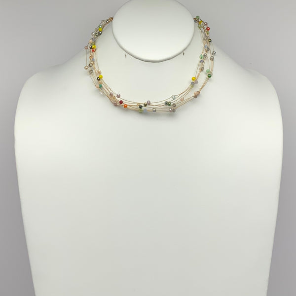 Bright Crystal Beaded Choker