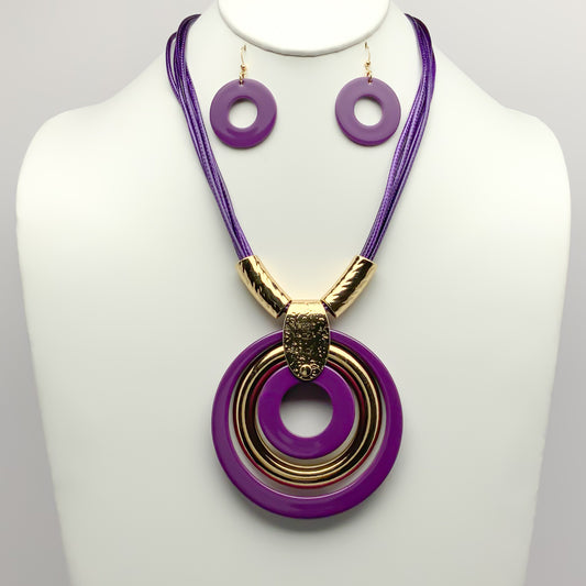 Lucite Hoop Drop Necklace Set