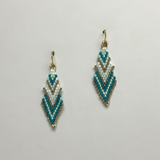 Tri-color Boho Beaded Earrings