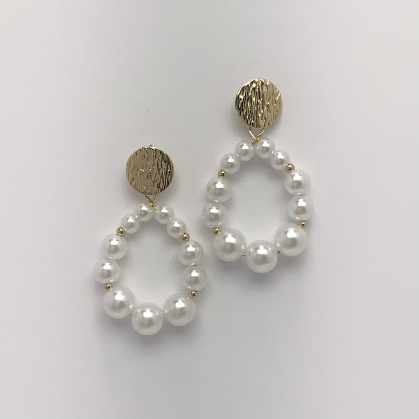 Pearl Hoop Drop Earring