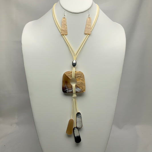 Lucite Drop Necklace Set