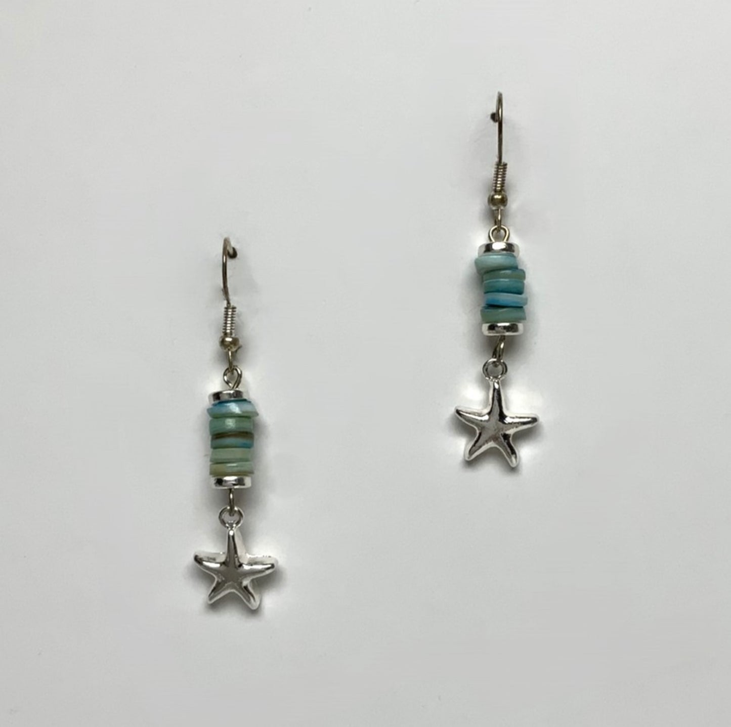 Flat Bead Starfish Earrings