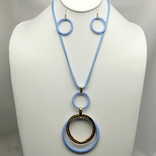 Double Circle Drop Necklace