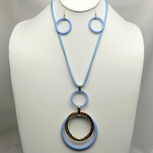 Double Circle Drop Necklace