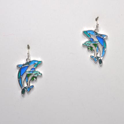 Glass Dolphin Earrings