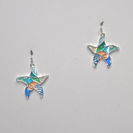 Glass Starfish Earrings