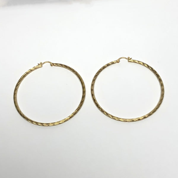 Big Ribbed Hoop Earrings