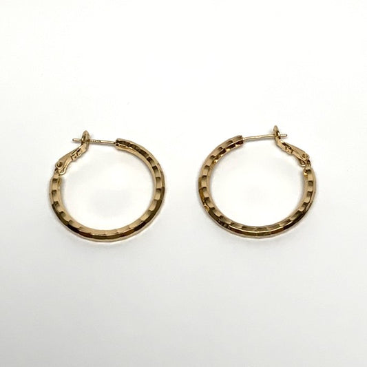 Thick Ribbed Texture Hoop Earrings