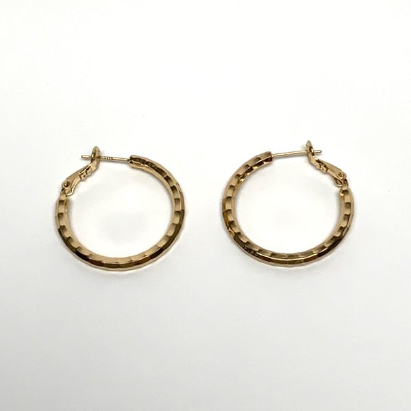 Thick Ribbed Texture Hoop Earrings