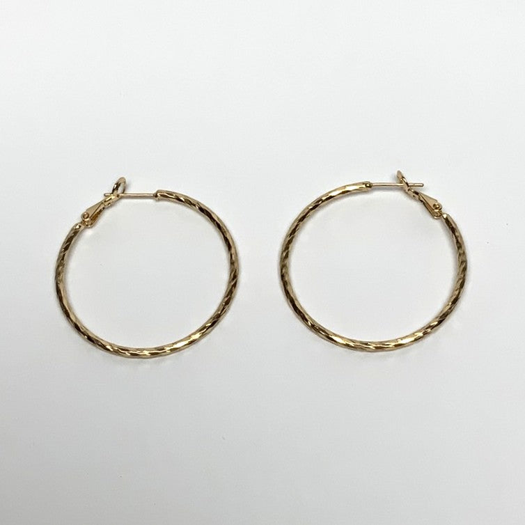 Mid-Size Textured Hoop Earrings