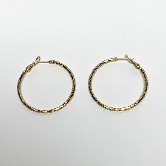Mid-Size Textured Hoop Earrings