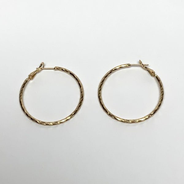 Mid-Size Textured Hoop Earrings
