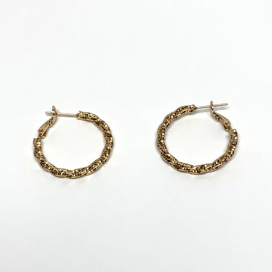 Twisted Ribbed Hoop Earrings