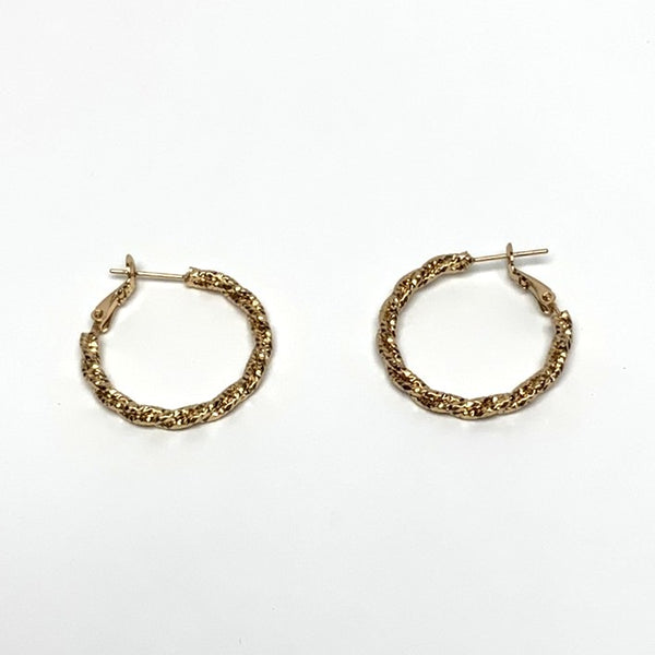 Twisted Ribbed Hoop Earrings