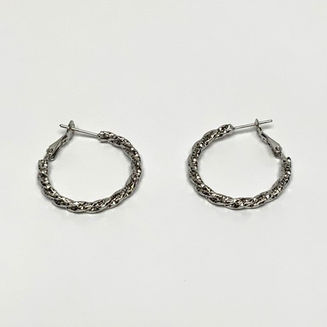Twisted Ribbed Hoop Earrings