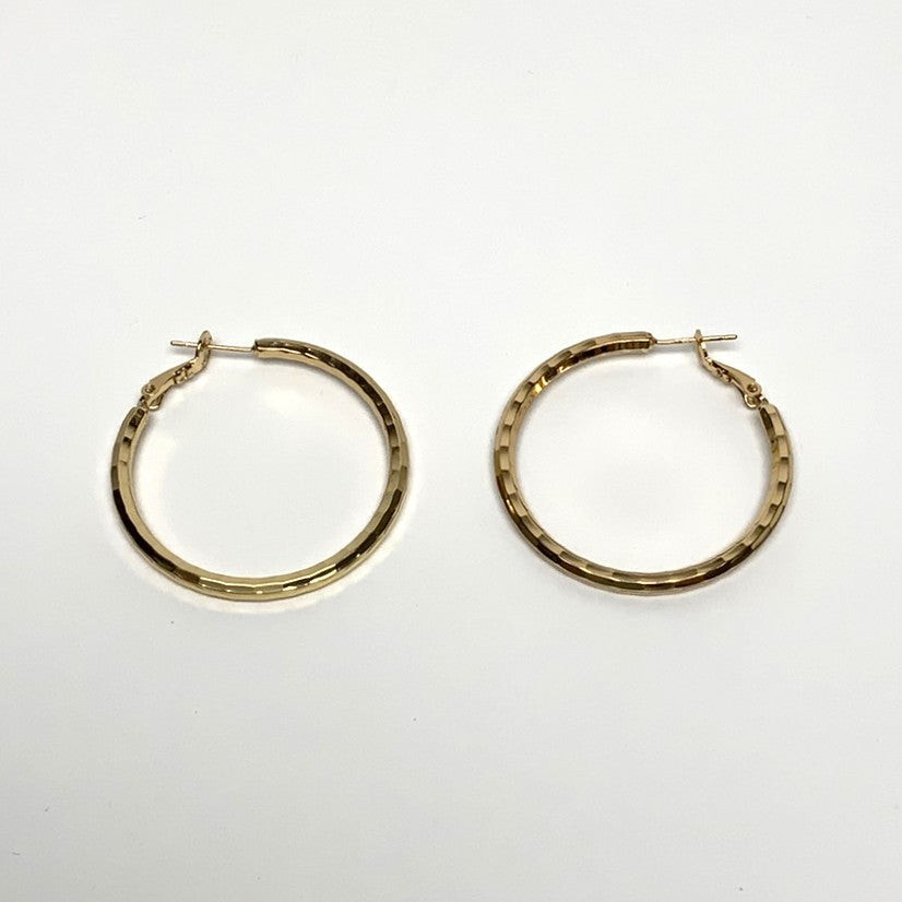 Thick Textured Hoop Earrings