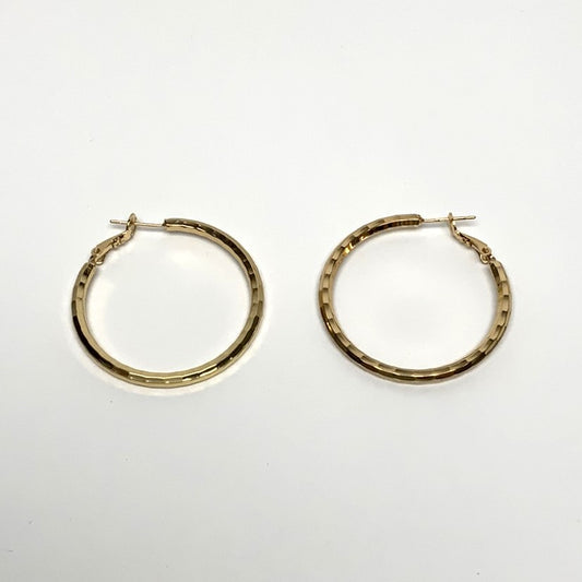 Thick Textured Hoop Earrings