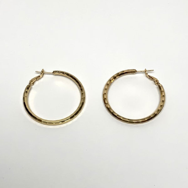 Thick Textured Hoop Earrings