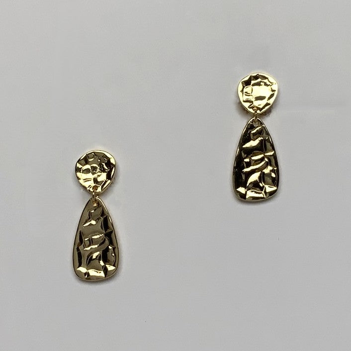 Textured Teardrop Clip On Earrings