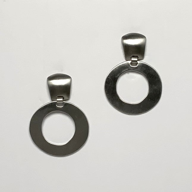 Circle Drop Clip On Earrings