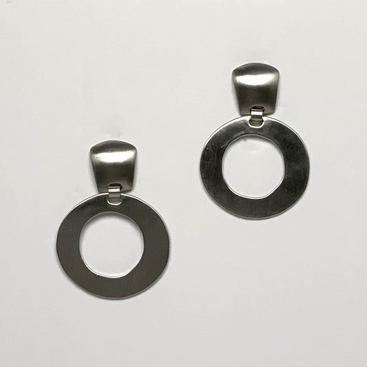 Circle Drop Clip On Earrings