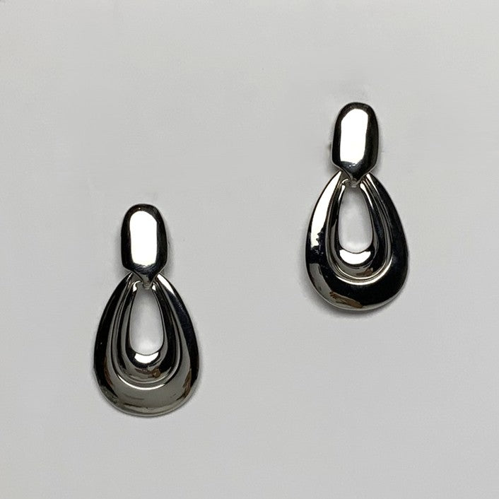 Layered Teardrop Clip On Earrings