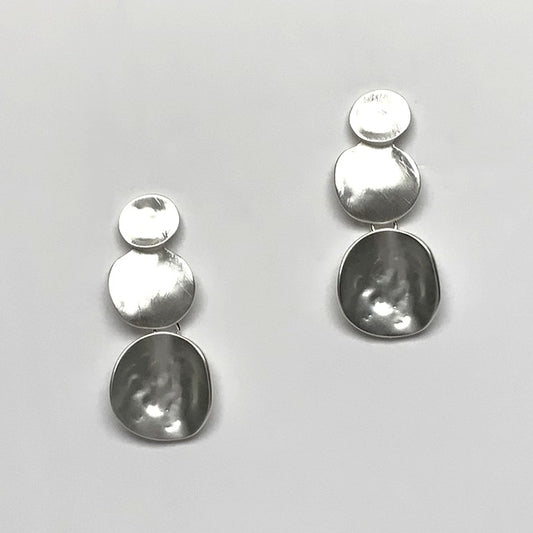 Hammered Circle Clip On Earrings