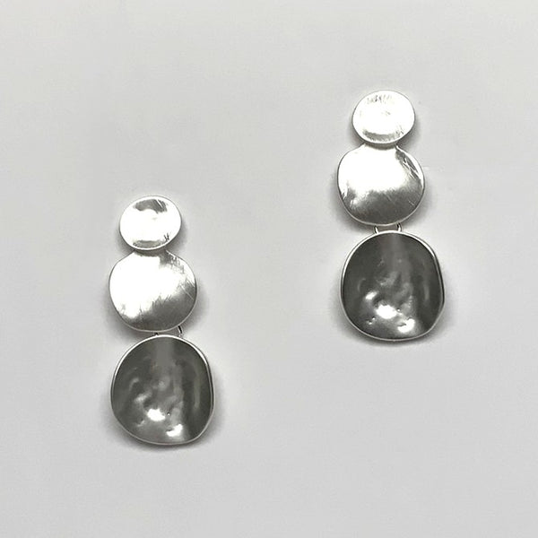 Hammered Circle Clip On Earrings